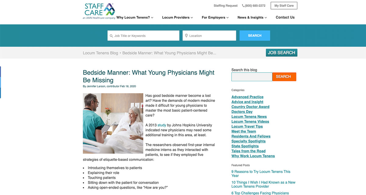 Staff Care article